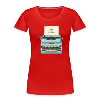 Machine à écrire - écrivain - T-shirt bio Premium Femme - rouge - Devant - Mia (176cm)