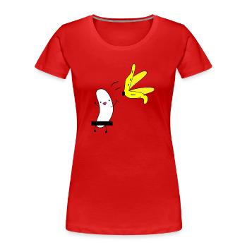Banana - banana naked - nackte Banane - striptease - Frauen Premium Bio T-Shirt - Rot - Vorne - Mia (176cm)