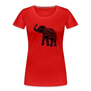 Elefant - Frauen Premium Bio T-Shirt - Rot - Vorne - Mia (176cm)