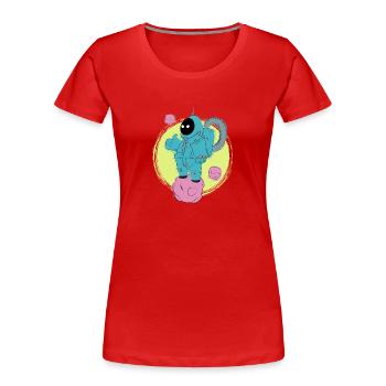 The good astronaut walking - Women's Premium Organic T-Shirt - red - Front - Mia (176cm)