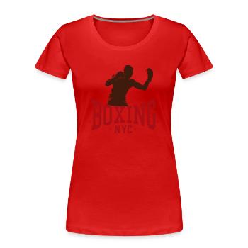 Boxing NYC - Frauen Premium Bio T-Shirt - Rot - Vorne - Mia (176cm)