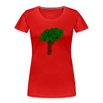 Blockchain Tree - Frauen Premium Bio T-Shirt - Rot - Vorne - Mia (176cm)