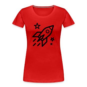 Rakete - Frauen Premium Bio T-Shirt - Rot - Vorne - Mia (176cm)