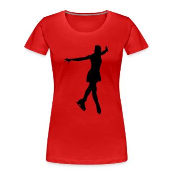 Eiskunstlauf - Figure Skating - Frauen Premium Bio T-Shirt - Rot - Vorne - Mia (176cm)