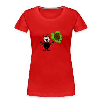 Marini shamrock - Women's Premium Organic T-Shirt - red - Front - Mia (176cm)