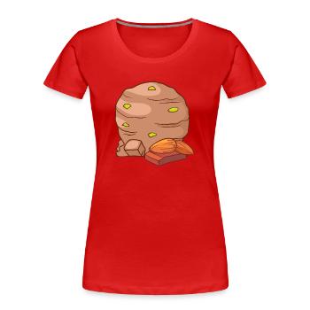 Crème glacée, crème glacée, crème glacée, crème glacée, boule, crème glacée, sundae - T-shirt bio Premium Femme - rouge - Devant - Mia (176cm)