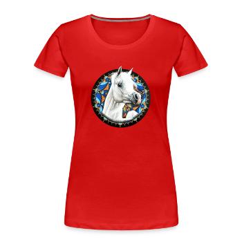 Valack - Frauen Premium Bio T-Shirt - Rot - Vorne - Mia (176cm)