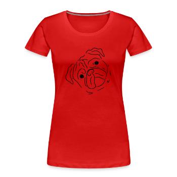 Mignon, bouffon, chien propriétaire, cadeau - T-shirt bio Premium Femme - rouge - Devant - Mia (176cm)