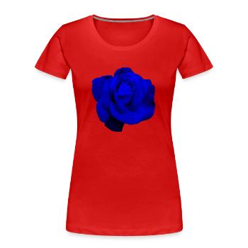 Blaue Rose - Frauen Premium Bio T-Shirt - Rot - Vorne - Mia (176cm)