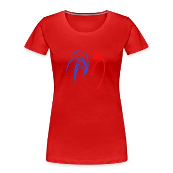rooster blue white red - Women's Premium Organic T-Shirt - red - Front - Mia (176cm)