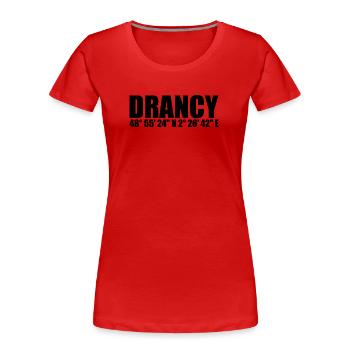 Coordonnées de Drancy - T-shirt bio Premium Femme - rouge - Devant - Mia (176cm)