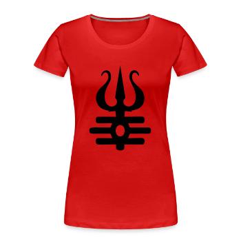 Shiva - Frauen Premium Bio T-Shirt - Rot - Vorne - Mia (176cm)