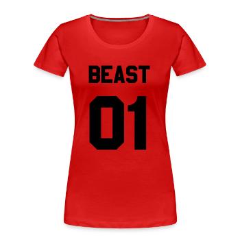 Beast 01 - Frauen Premium Bio T-Shirt - Rot - Vorne - Mia (176cm)