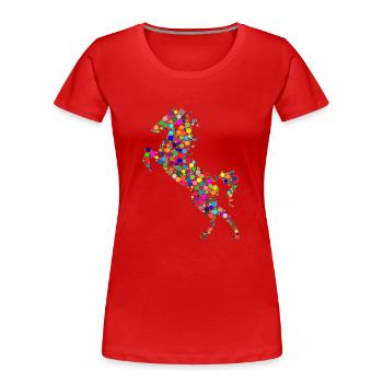 horse104 - T-shirt bio Premium Femme - rouge - Devant - Mia (176cm)