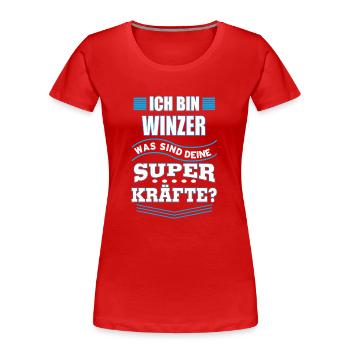 WINZER - Frauen Premium Bio T-Shirt - Rot - Vorne - Mia (176cm)