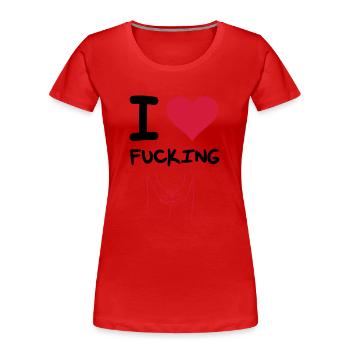 I Love Mastrubieren - Frauen Premium Bio T-Shirt - Rot - Vorne - Mia (176cm)