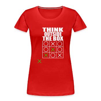 think outside the box - Women's Premium Organic T-Shirt - red - Front - Mia (176cm)