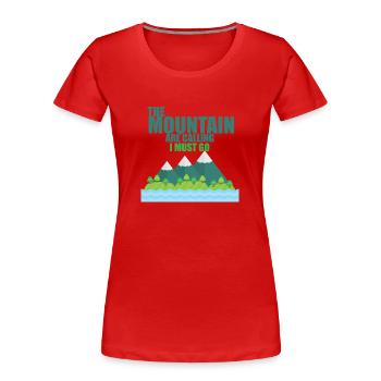 The Mountain - Frauen Premium Bio T-Shirt - Rot - Vorne - Mia (176cm)