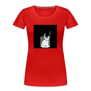 Small Glass Gin and Tonic - Design - Summer Drink - Women's Premium Organic T-Shirt - red - Front - Mia (176cm)