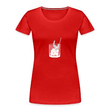 Kleines Gin Tonic Glas mit Rosmarin - transparent - Frauen Premium Bio T-Shirt - Rot - Vorne - Mia (176cm)