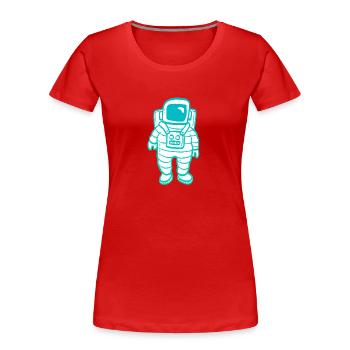 Astronaut Clipart - Frauen Premium Bio T-Shirt - Rot - Vorne - Mia (176cm)