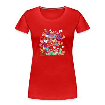 Petits monstres - T-shirt bio Premium Femme - rouge - Devant - Mia (176cm)