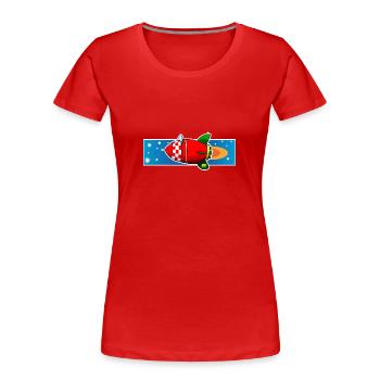 Copie de fusée - T-shirt bio Premium Femme - rouge - Devant - Mia (176cm)