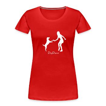 T Shirt Dog Dance - Women's Premium Organic T-Shirt - red - Front - Mia (176cm)