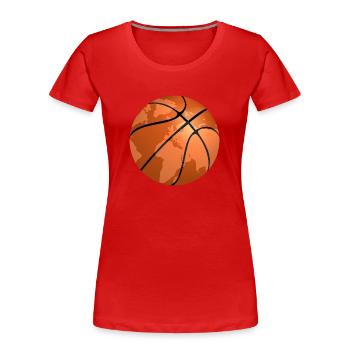 Le basket-ball dans le monde - T-shirt bio Premium Femme - rouge - Devant - Mia (176cm)
