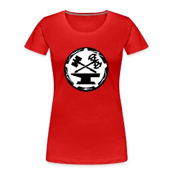 Zwergen Wappen (größer) - Frauen Premium Bio T-Shirt - Rot - Vorne - Mia (176cm)