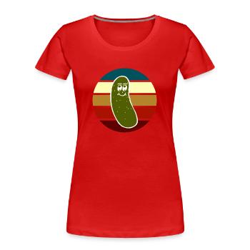 Weinlese farbige Essiggurke # 2 - Frauen Premium Bio T-Shirt - Rot - Vorne - Mia (176cm)