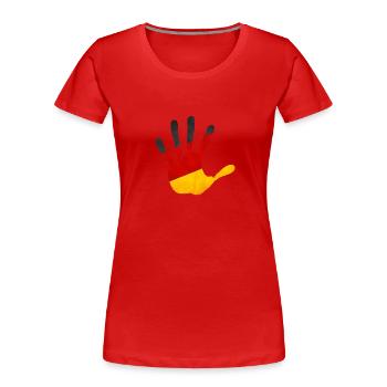 Die Deutsche Fußballnationalmannschaft 2020 - Frauen Premium Bio T-Shirt - Rot - Vorne - Mia (176cm)