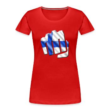 Finnland - Frauen Premium Bio T-Shirt - Rot - Vorne - Mia (176cm)