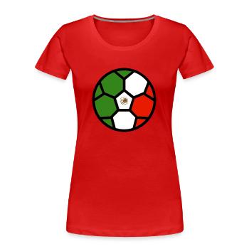 Soccer World Cup Flag Mexico World Cup - Women's Premium Organic T-Shirt - red - Front - Mia (176cm)
