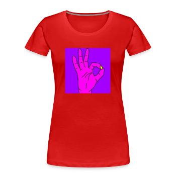 ok pourpre - T-shirt bio Premium Femme - rouge - Devant - Mia (176cm)