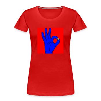 d'accord, rouge - T-shirt bio Premium Femme - rouge - Devant - Mia (176cm)