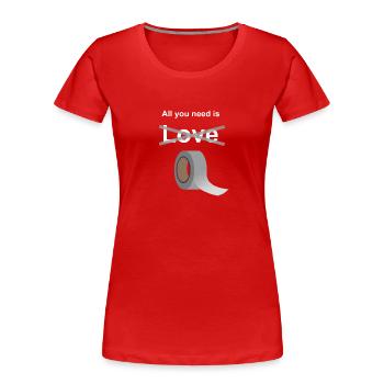 J'aime le ruban adhésif - T-shirt bio Premium Femme - rouge - Devant - Mia (176cm)