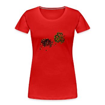Koriander - Frauen Premium Bio T-Shirt - Rot - Vorne - Mia (176cm)