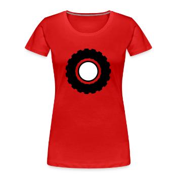 Traktor Reifen - Frauen Premium Bio T-Shirt - Rot - Vorne - Mia (176cm)