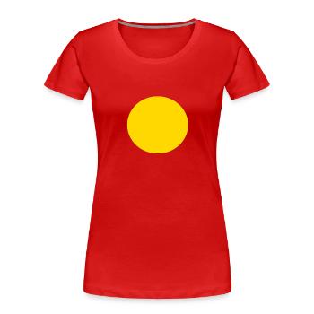 Gelb Kreis rund Sonne Shirt Geschenkidee Stylisch - Frauen Premium Bio T-Shirt - Rot - Vorne - Mia (176cm)