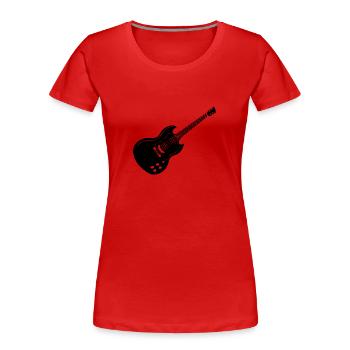 Gitarre | Musiker | Musik - Geschenkidee - Frauen Premium Bio T-Shirt - Rot - Vorne - Mia (176cm)