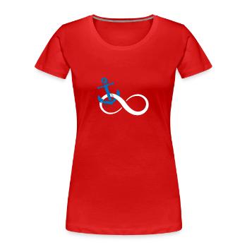 Ancre Infinity - T-shirt bio Premium Femme - rouge - Devant - Mia (176cm)
