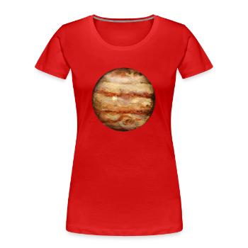 Jupiter - Frauen Premium Bio T-Shirt - Rot - Vorne - Mia (176cm)