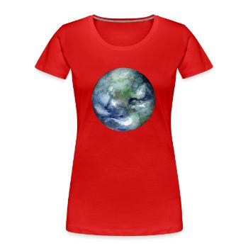 planet Earth - Women's Premium Organic T-Shirt - red - Front - Mia (176cm)