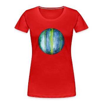 Uranus - Women's Premium Organic T-Shirt - red - Front - Mia (176cm)