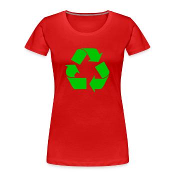 Recycling - Frauen Premium Bio T-Shirt - Rot - Vorne - Mia (176cm)