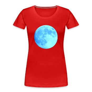 Lune bleue - T-shirt bio Premium Femme - rouge - Devant - Mia (176cm)