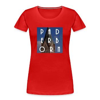 Paderborn - T-shirt bio Premium Femme - rouge - Devant - Mia (176cm)