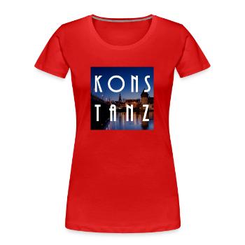 Constance - T-shirt bio Premium Femme - rouge - Devant - Mia (176cm)