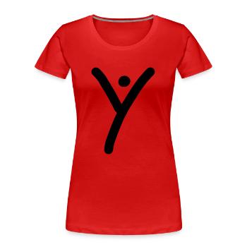 iYpsilon iY - Frauen Premium Bio T-Shirt - Rot - Vorne - Mia (176cm)